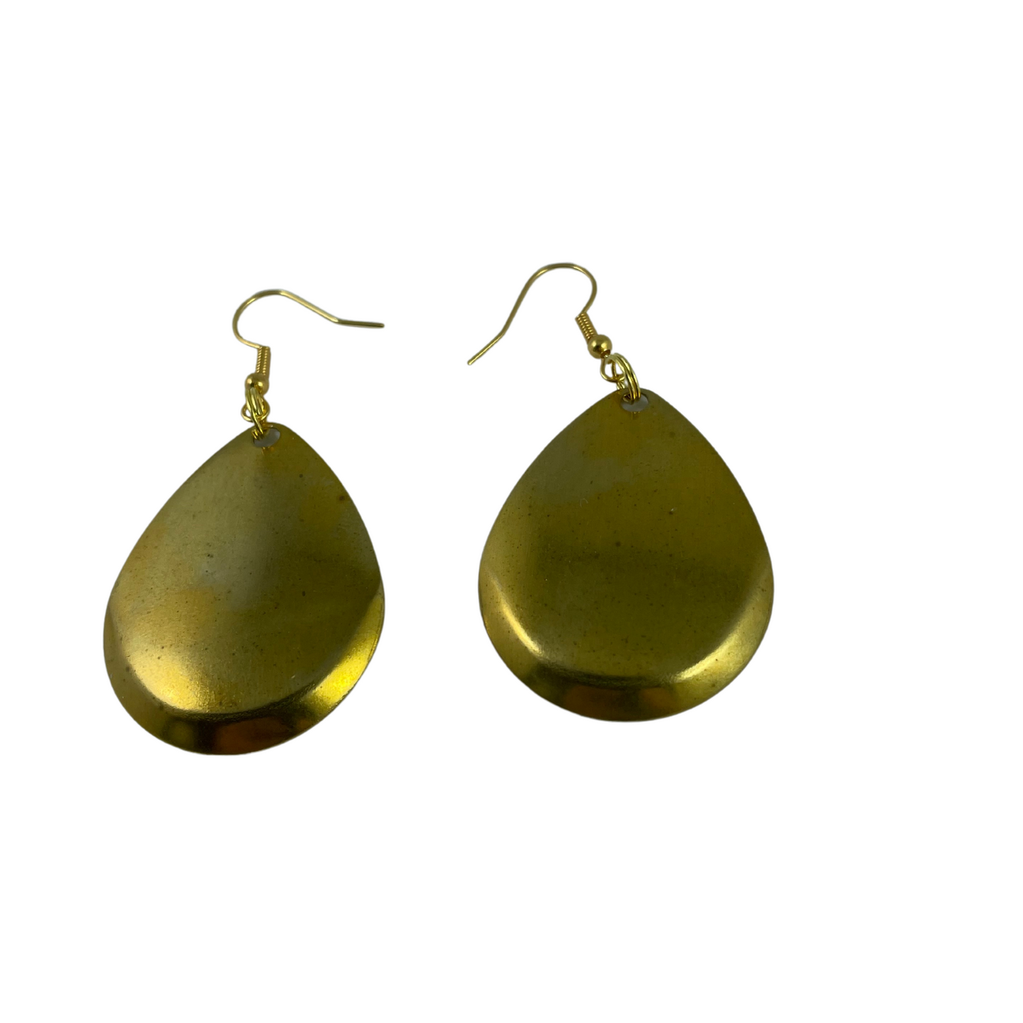 Colorado Deep Cup Plain Polished Brass Spinner Blade Earrings
