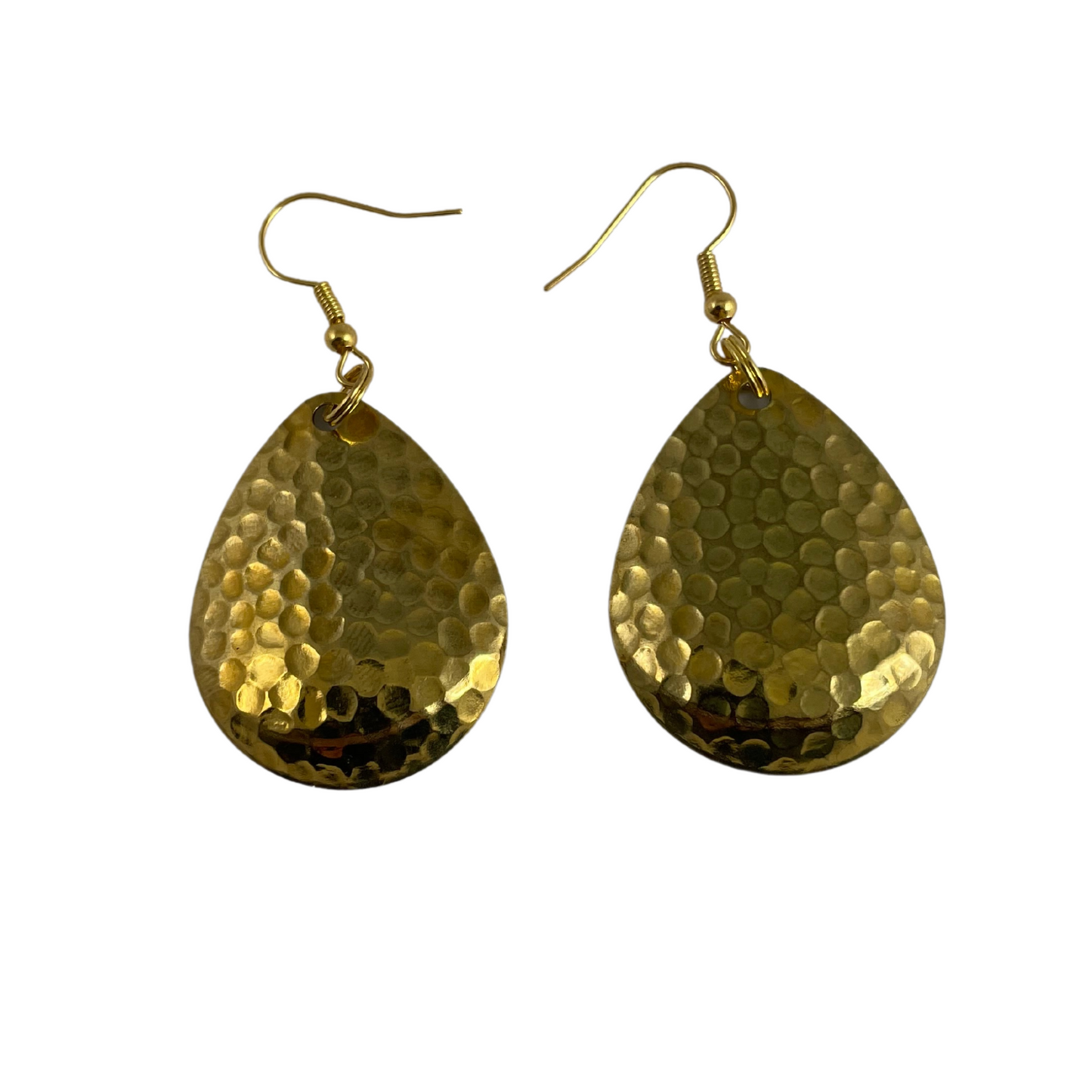 Colorado Deep Cup Hammered Brass Lacquered Spinner Blade Earrings