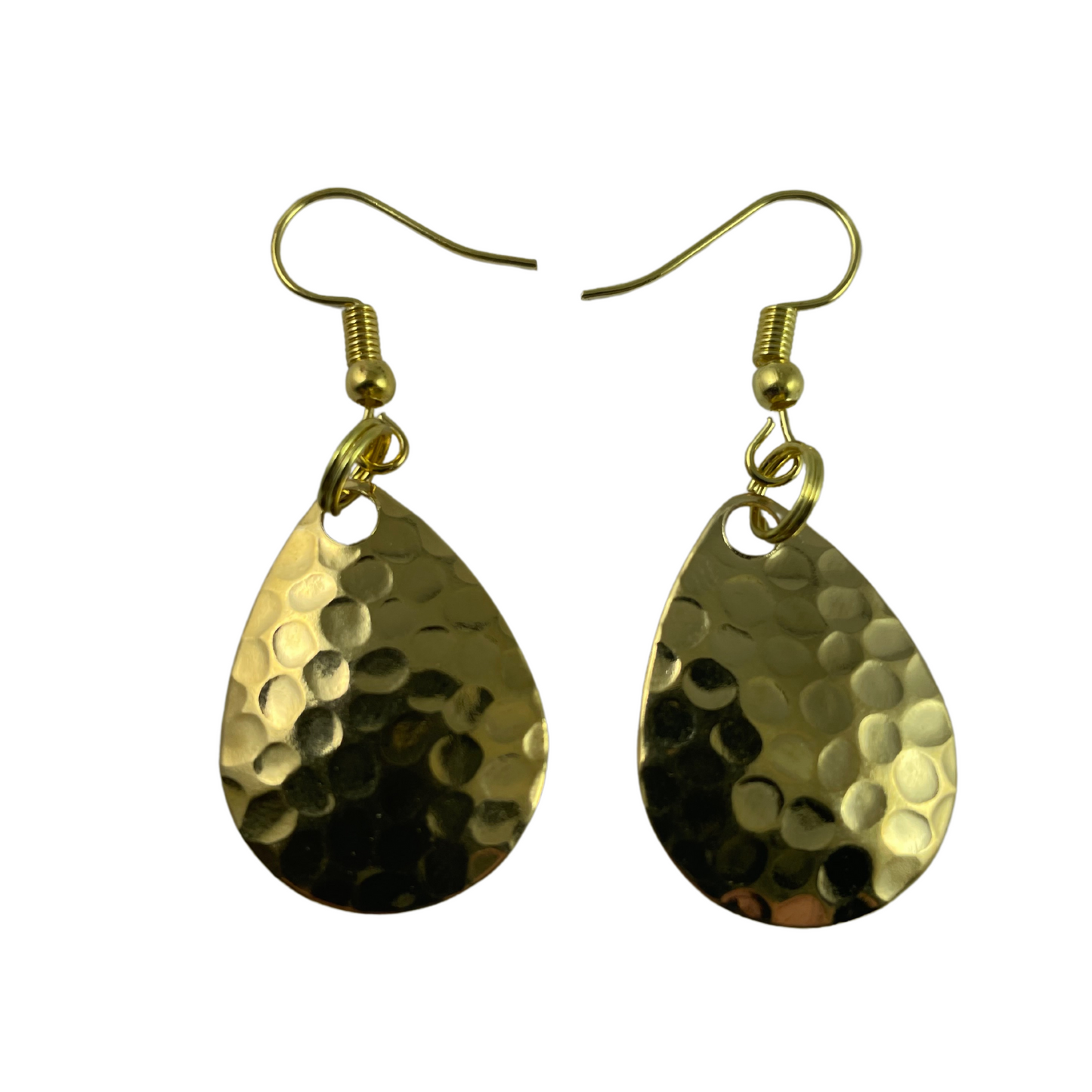 Colorado Hammered Gold Plated Spinner Blade Earrings
