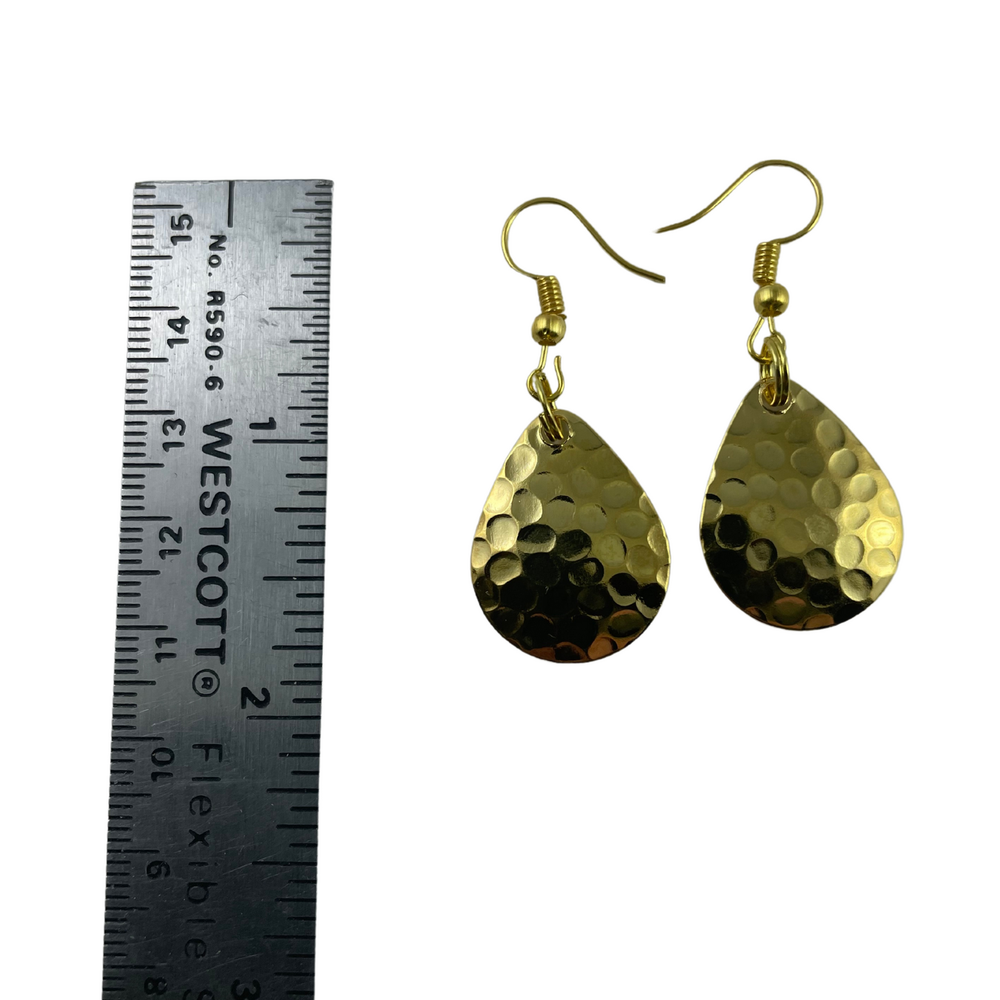 Colorado Hammered Gold Plated Spinner Blade Earrings