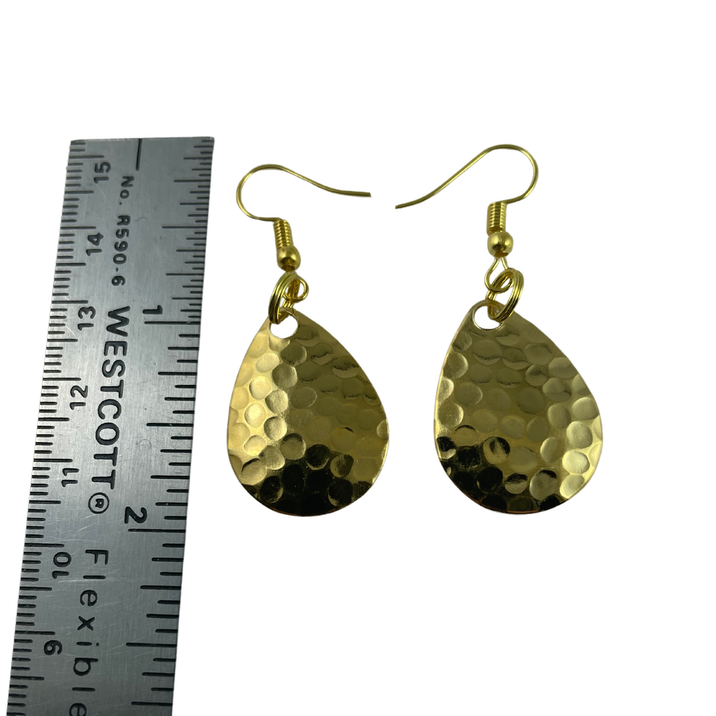 Colorado Hammered Gold Plated Spinner Blade Earrings