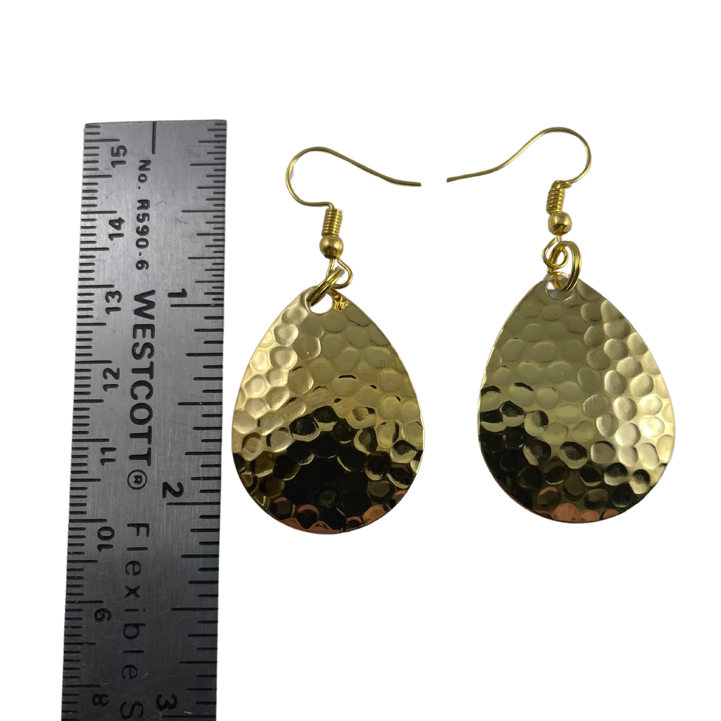 Colorado Hammered Gold Plated Spinner Blade Earrings