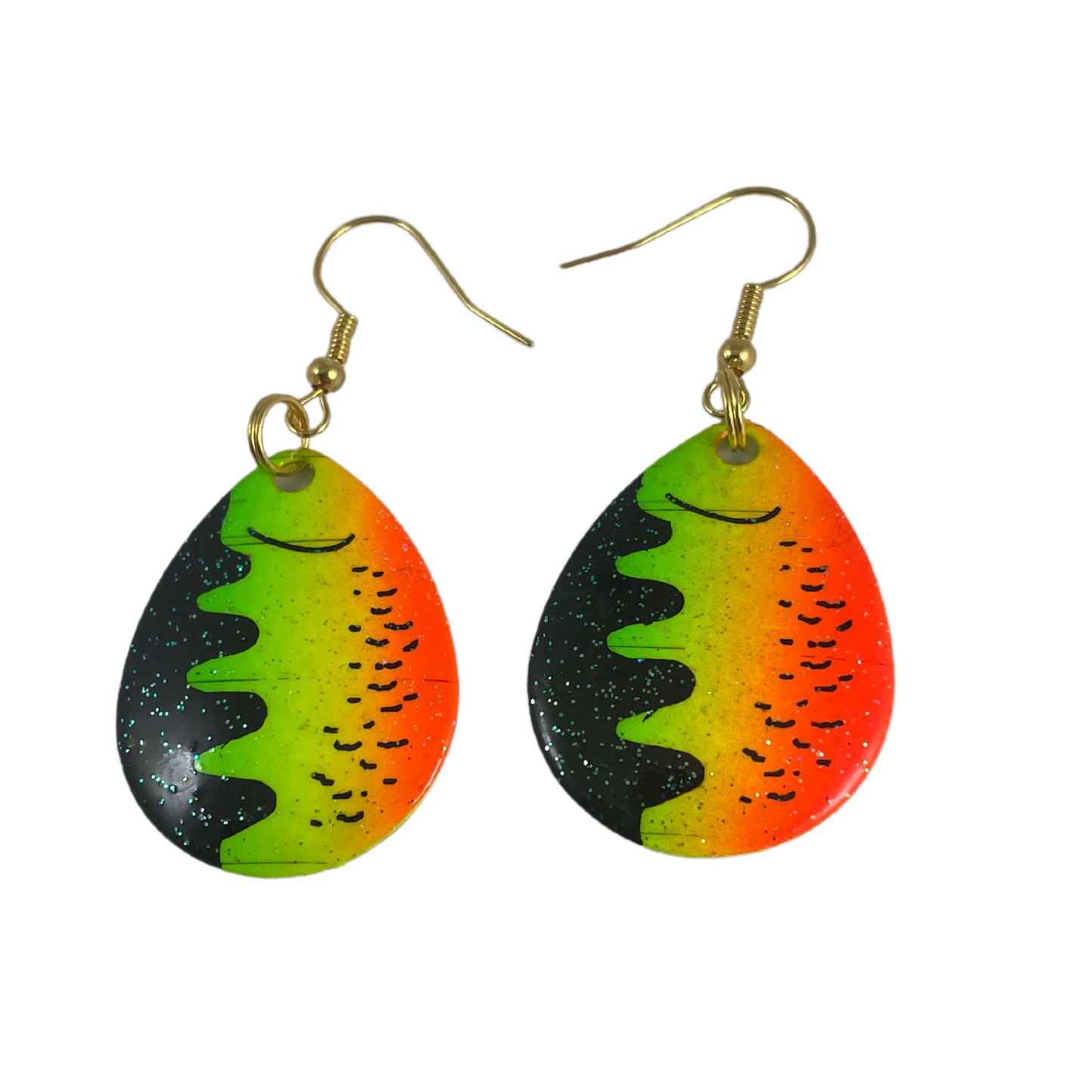 Colorado Crystal Firetiger Perch Spinner Blade Earrings