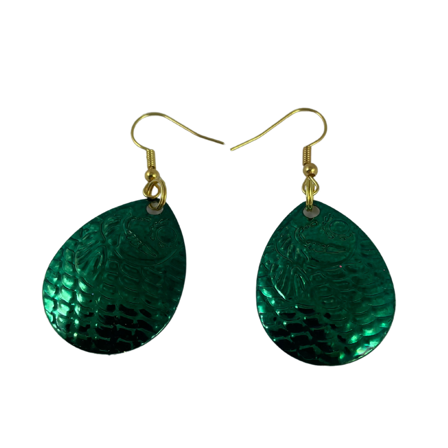 Colorado Dyed Spinner Green Dye Spinner Blade Earrings
