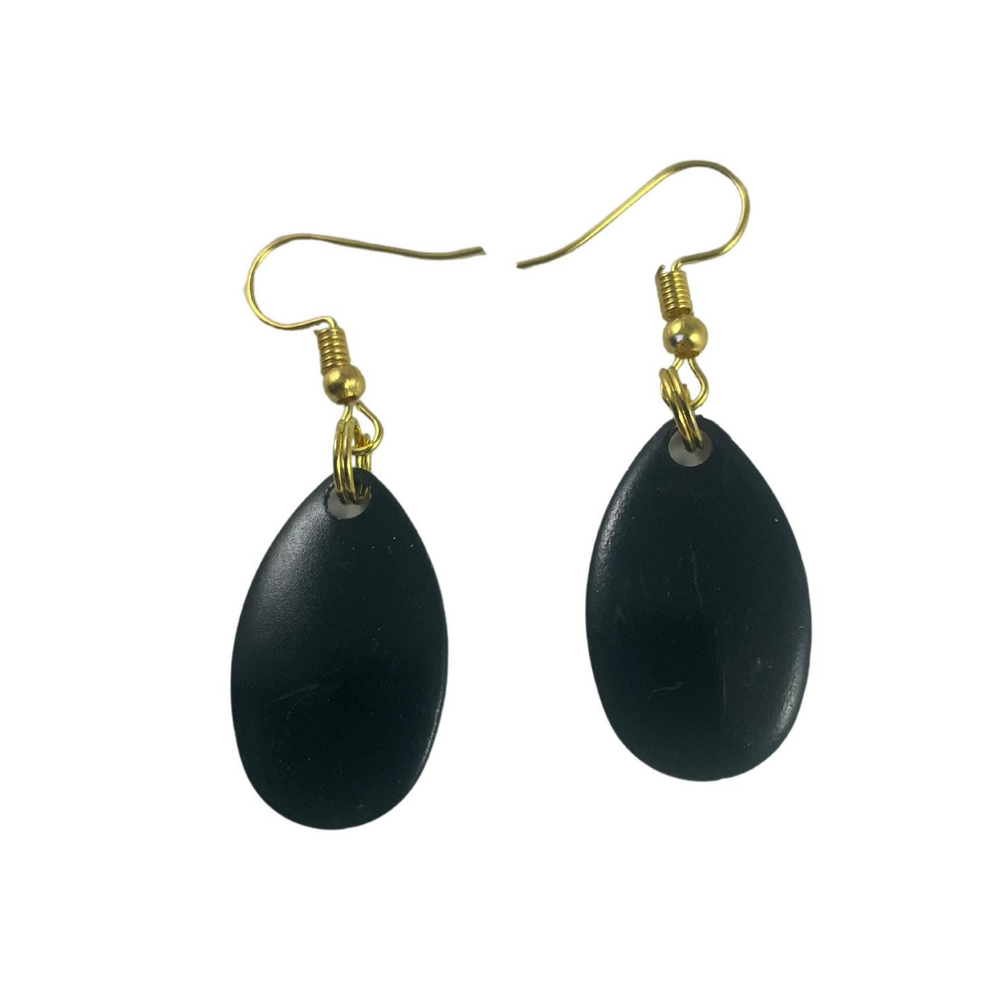Indiana Painted Black Spinner Blade Earrings