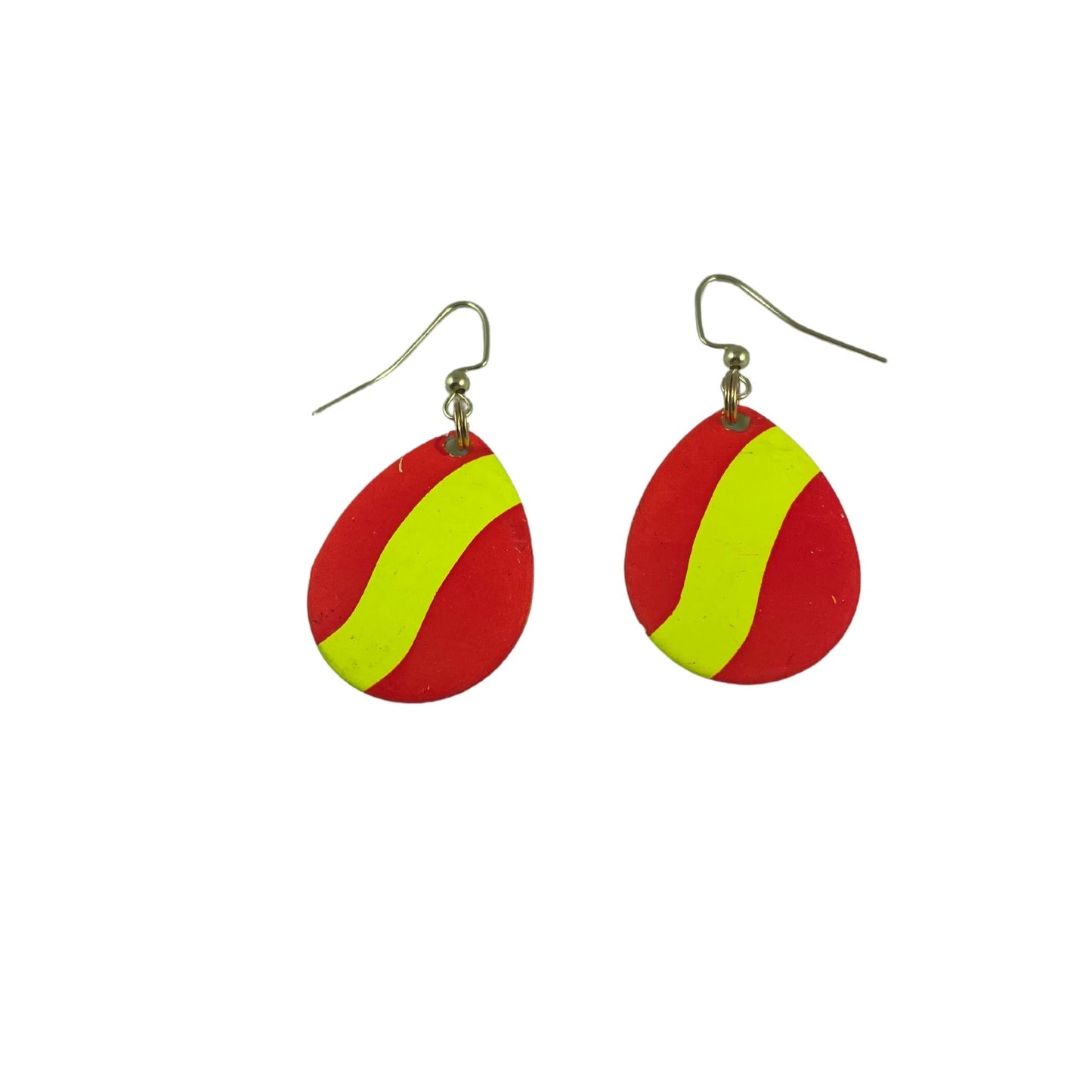 Colorado Orange Yellow Striped Spinner Blade Earrings