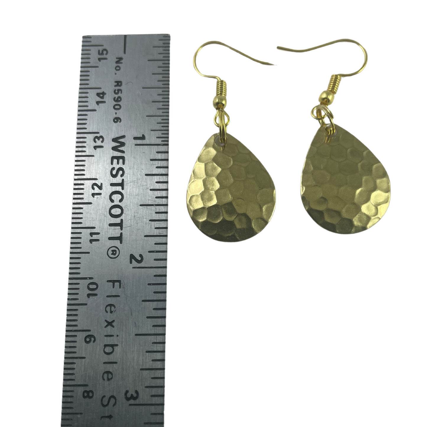 Colorado Hammered Brass Lacquered Spinner Blade Earrings