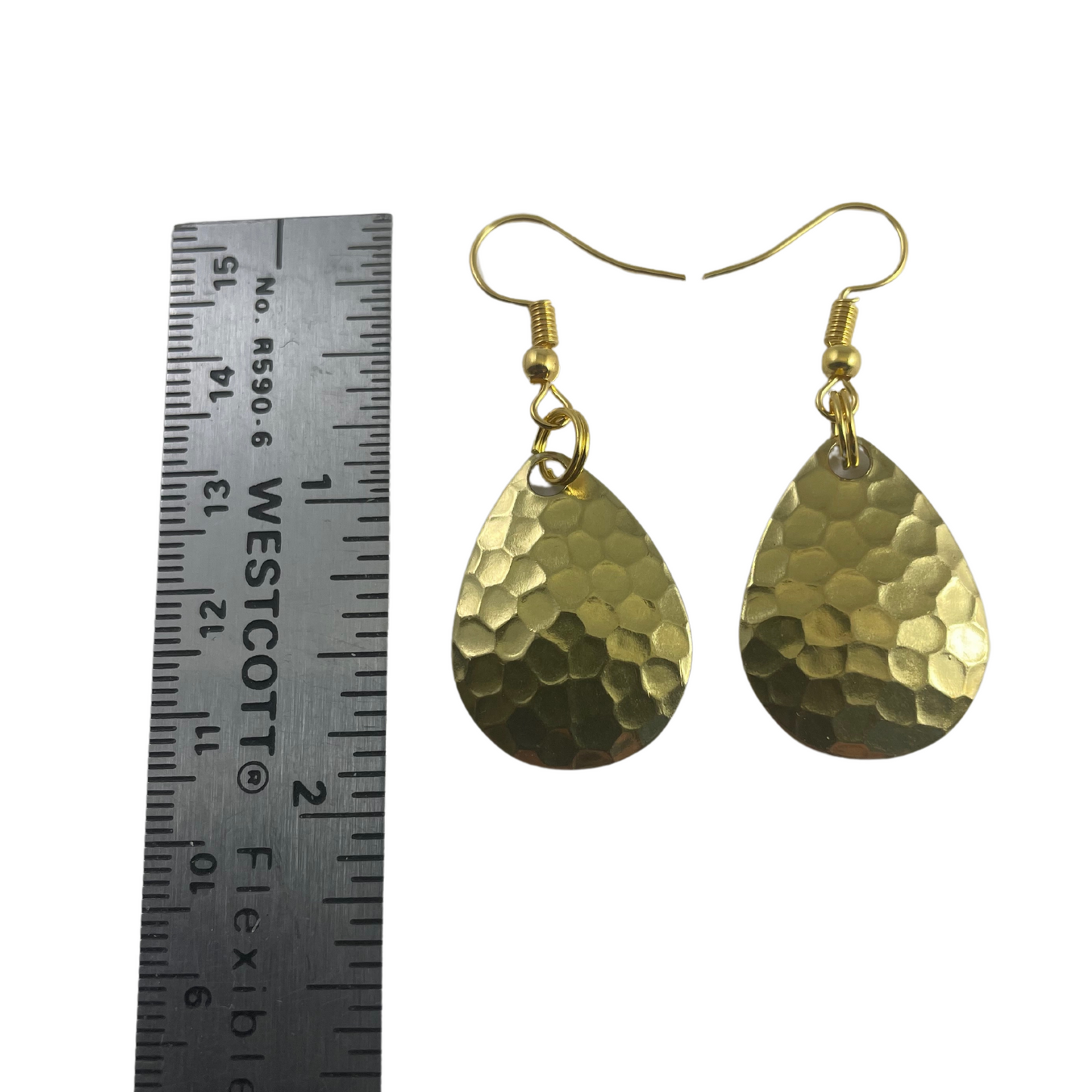 Colorado Hammered Brass Lacquered Spinner Blade Earrings