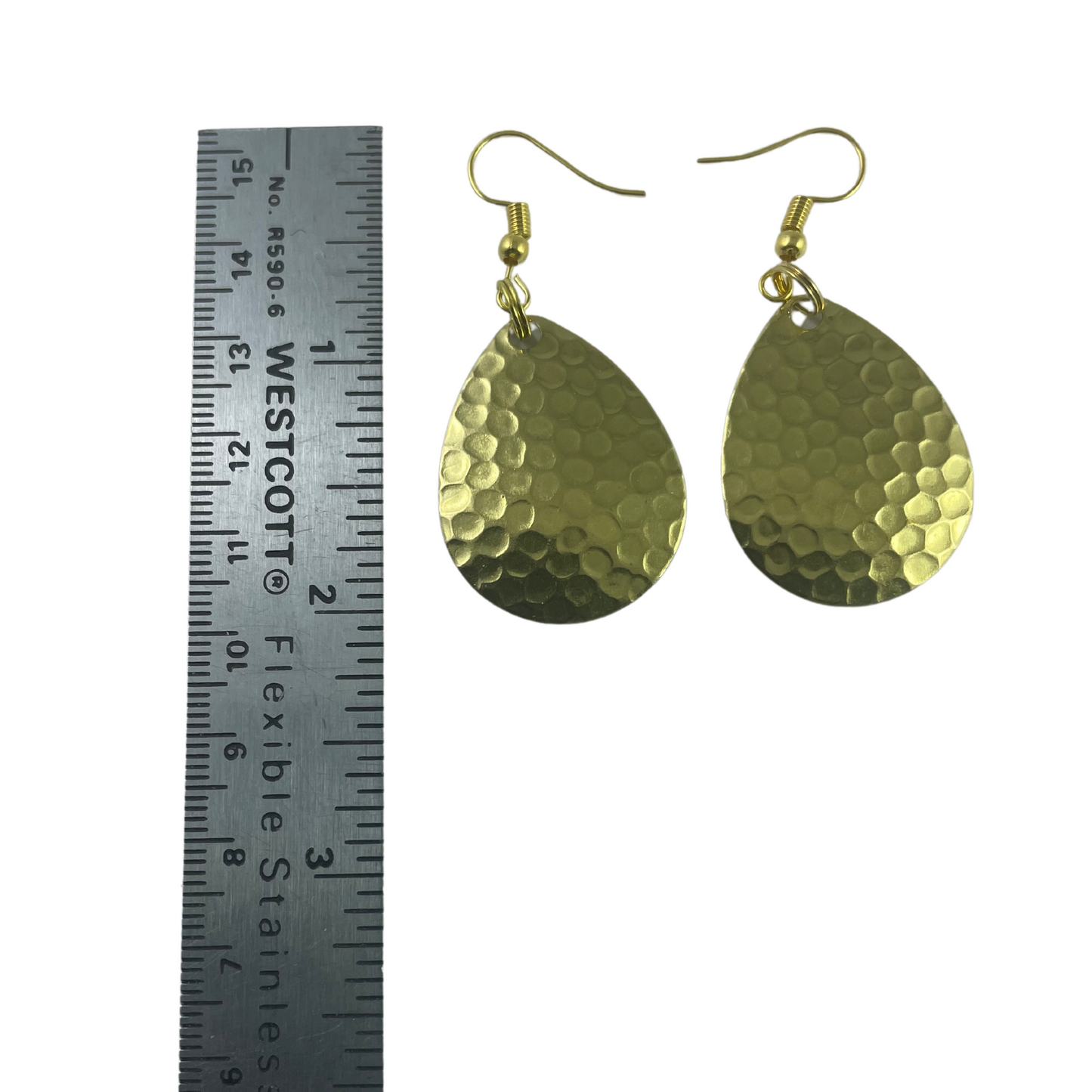 Colorado Hammered Brass Lacquered Spinner Blade Earrings