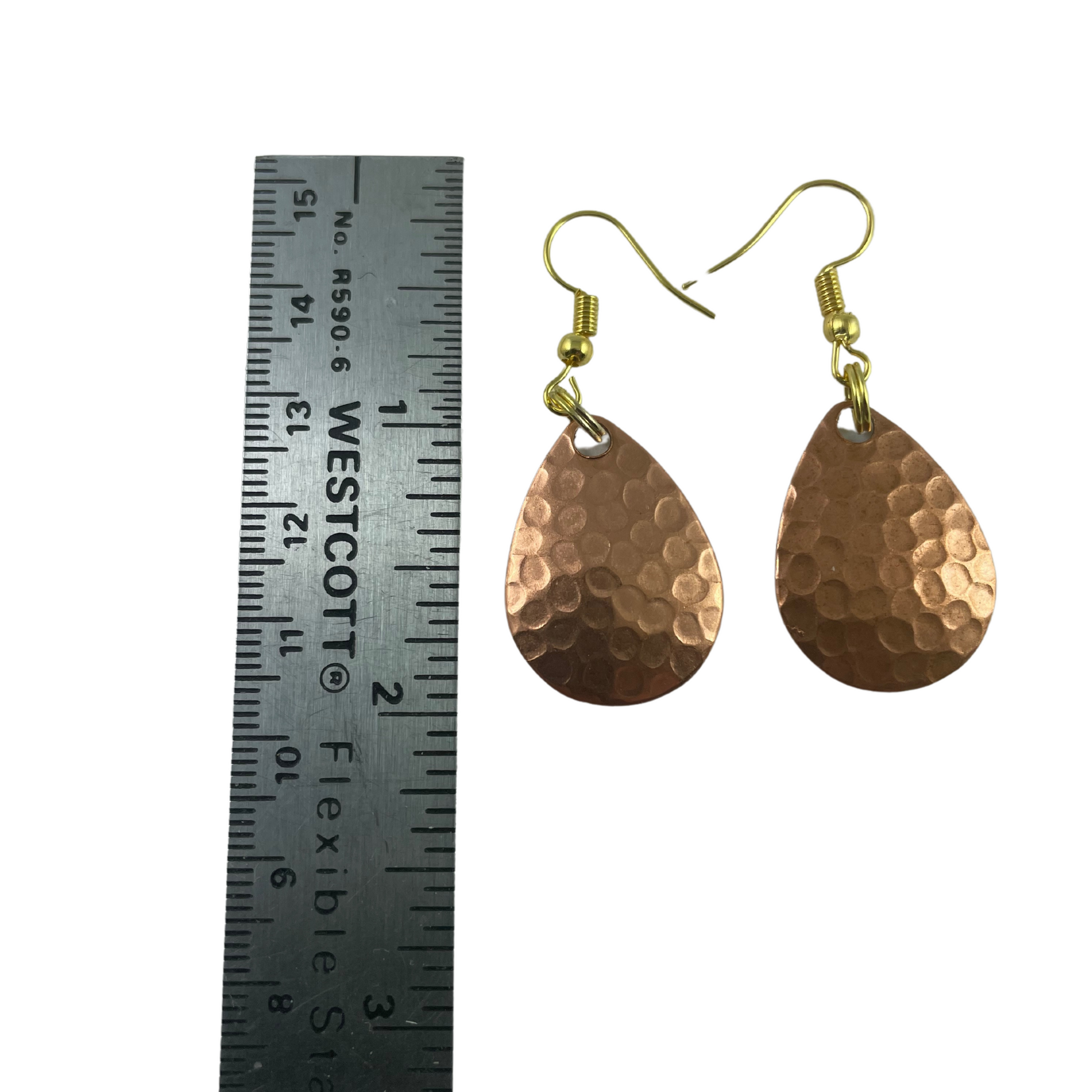 Colorado Hammered Copper Lacquered Spinner Blade Size 3 Earrings