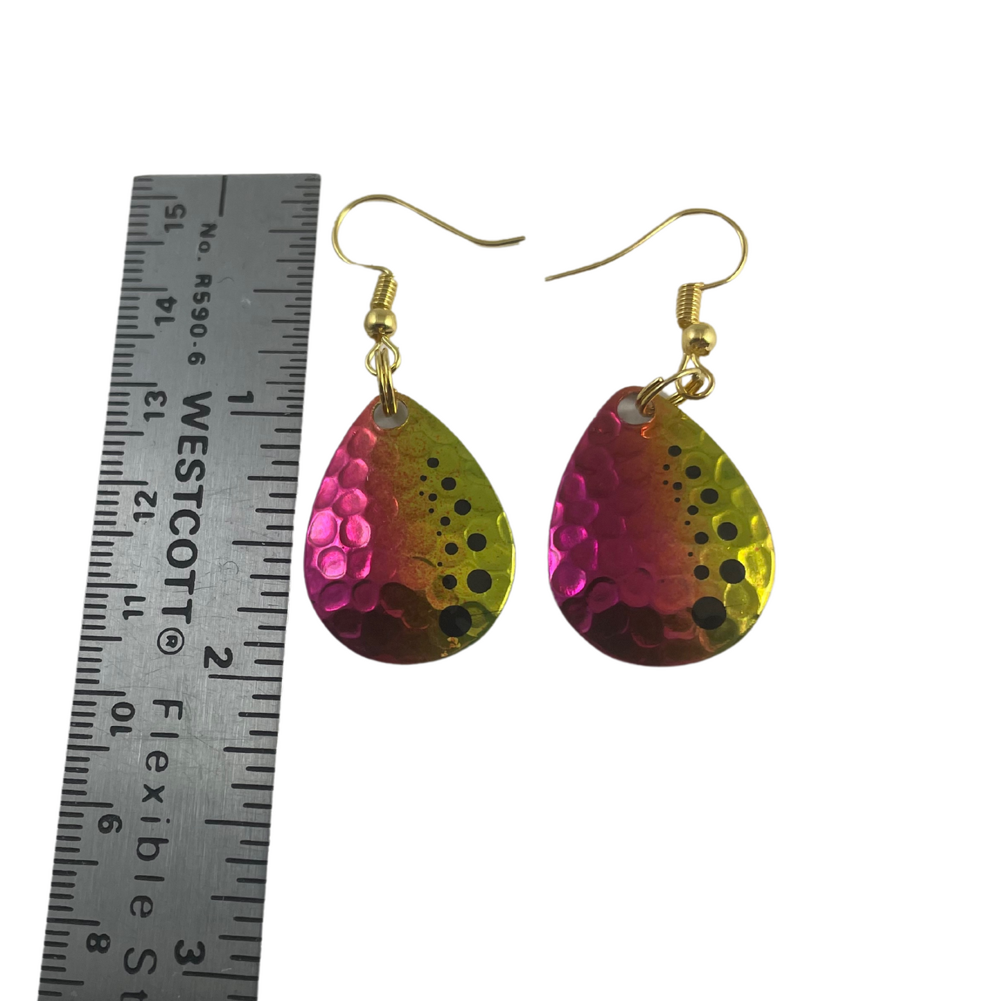 Colorado Hammered Nickel Dot Size 3 Spinner Blade Earrings