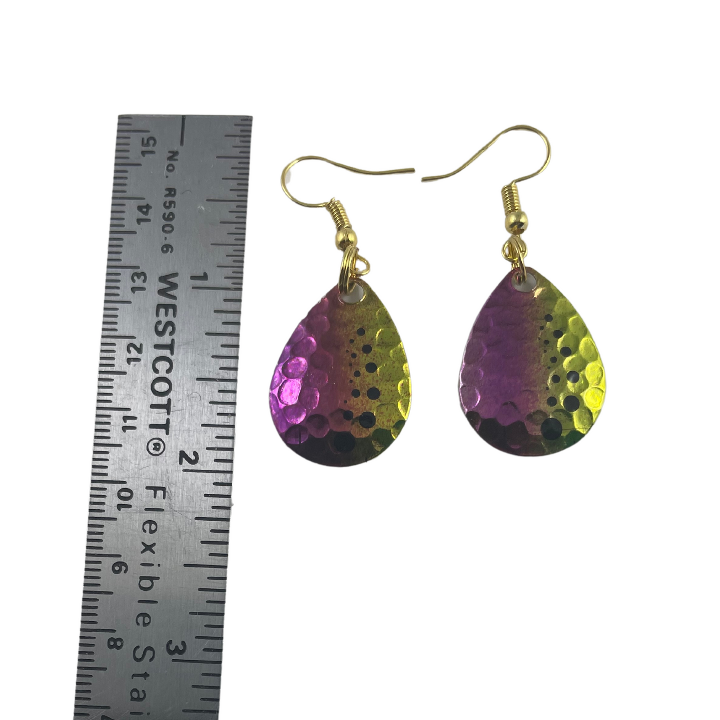 Colorado Hammered Nickel Dot Size 5 Spinner Blade Earrings