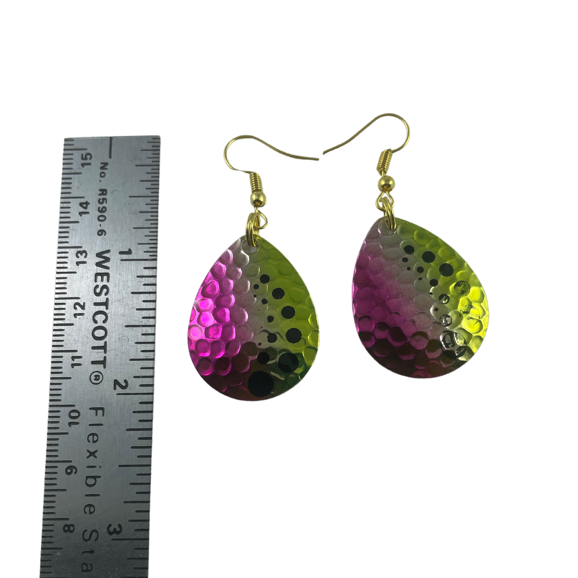 Colorado hammered Nickel Dot Size 4 Spinner Blade Earrings