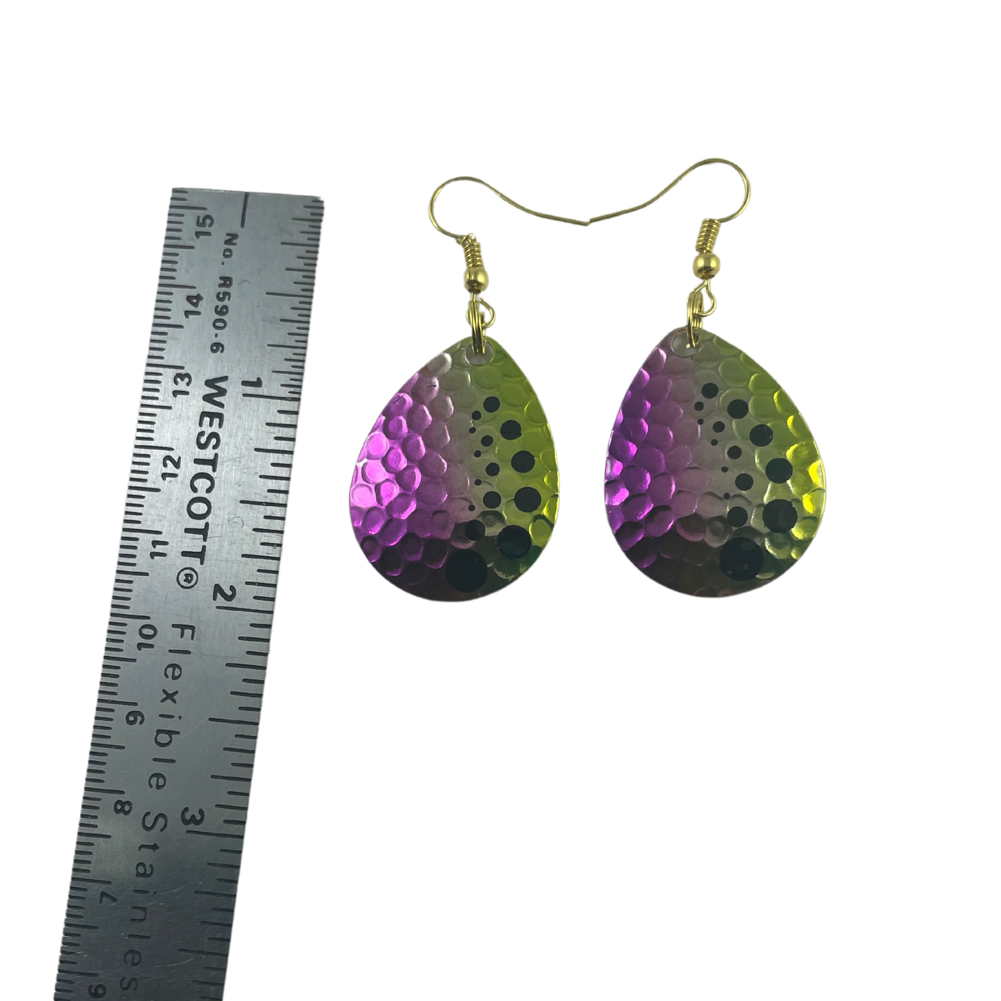 Colorado Hammered Nickel Dot Size 4 Spinner Blade Earrings