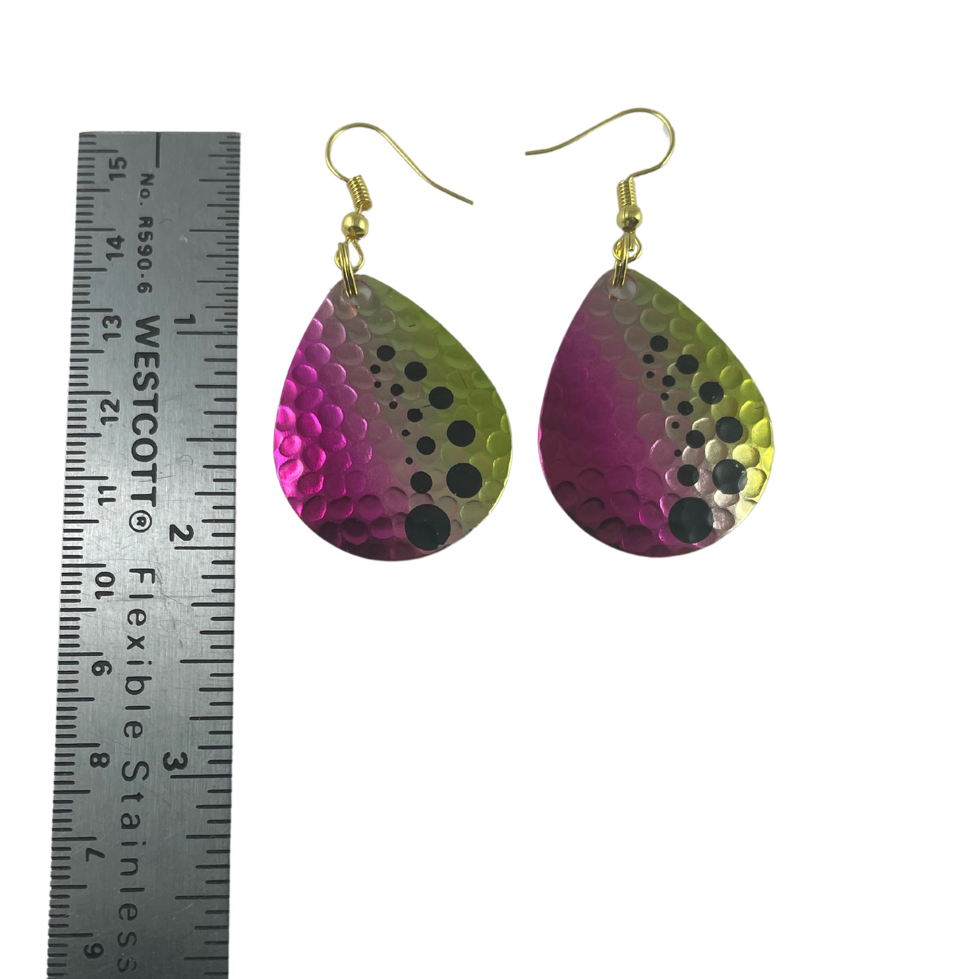 Colorado Hammered Nickel Dot Size 5 Spinner Blade Earrings