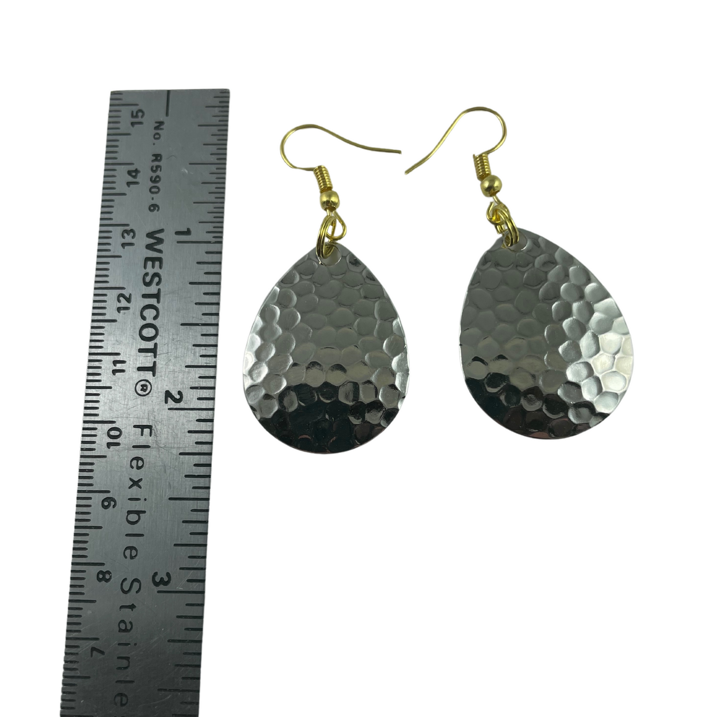 Colorado Hammered Nickel Spinner Blade Earrings