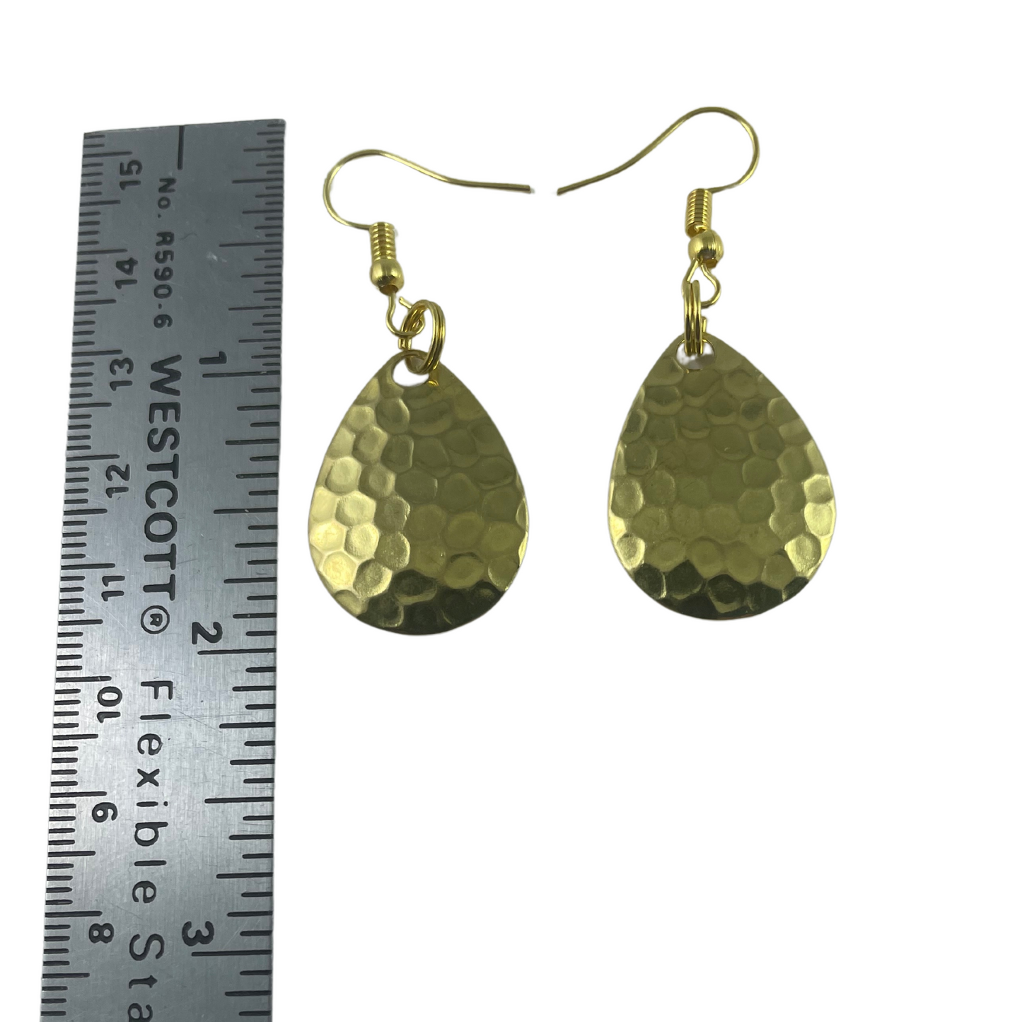 Colorado Hammered Polished Brass Spinner Blade Earrings