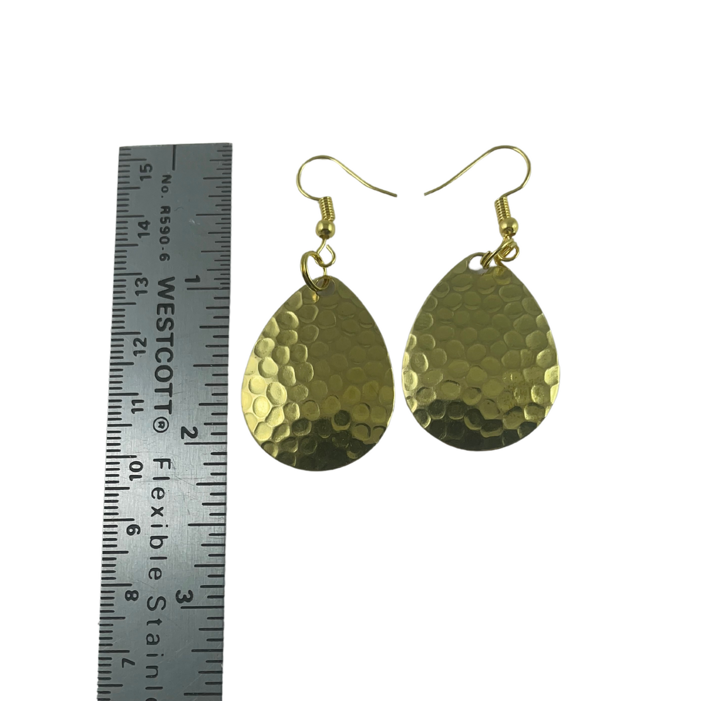 Colorado Hammered Polished Brass Spinner Blade Earrings