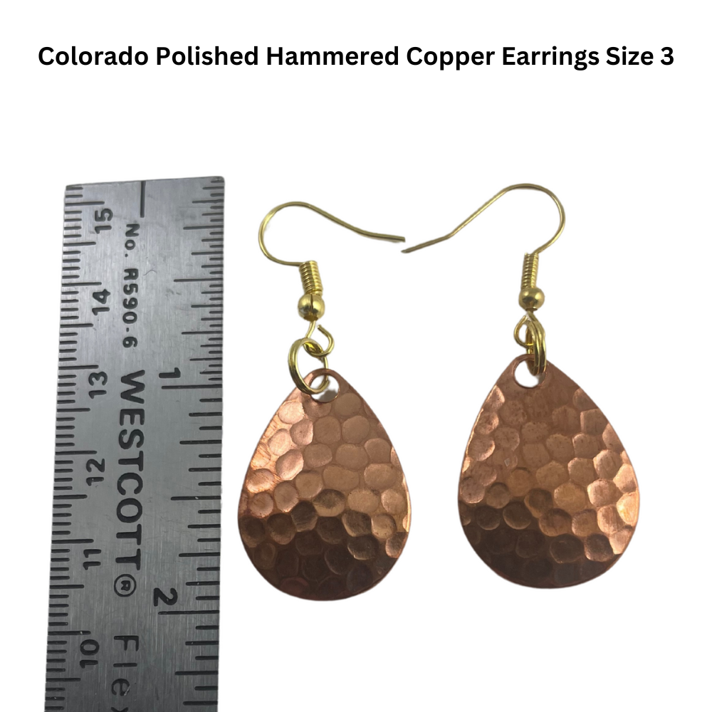 Colorado Polished Hammered Copper Fishing Lure Earrings Size 3